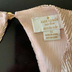 Girls size 12 Kate Spade Party Flower Girl Birthday Dress Metallic Rose Gold